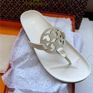 Tory Burch Miller Cloud Leather Sandal New Ivory Size 9.5